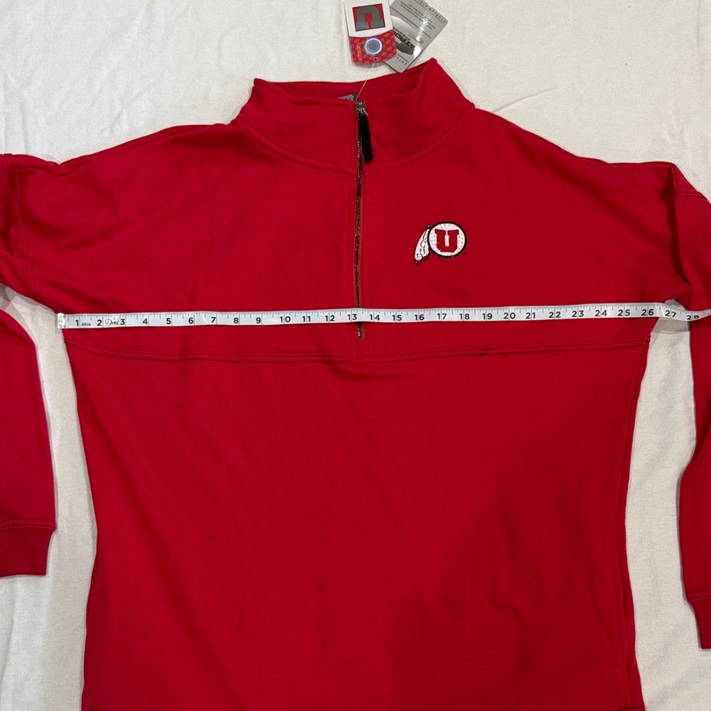 Utah Women’s Red Quarter-Zip Pullover - Picture 4 of 13